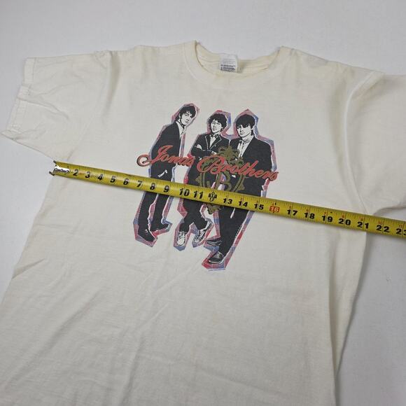 Jonas Brothers Shirt Mens Large White 2008 Concert Tour Band Graphic Tee 2007 - Picture 5 of 8